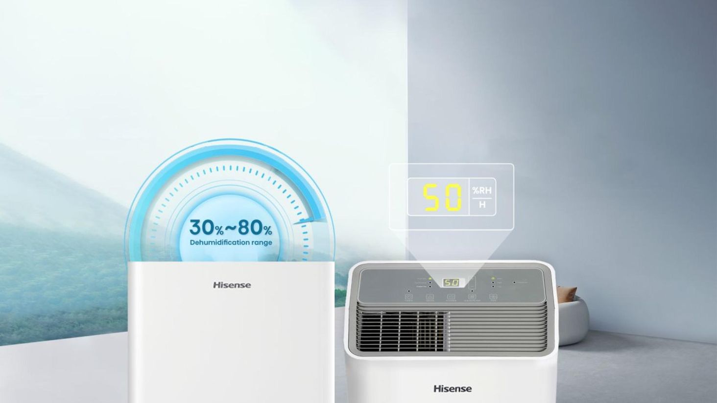 Hisense Wyświetlanie względnej wilgotności powietrza