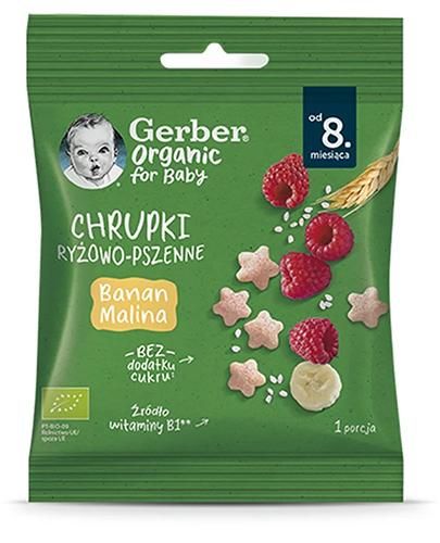 Gerber Organic chrupki ryżowo-pszenne banan malina