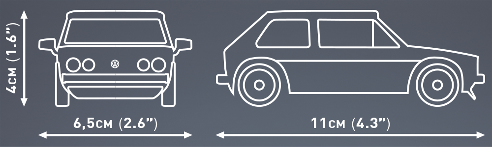COBI Volkswagen Golf GTI (1976-1983) wymiary