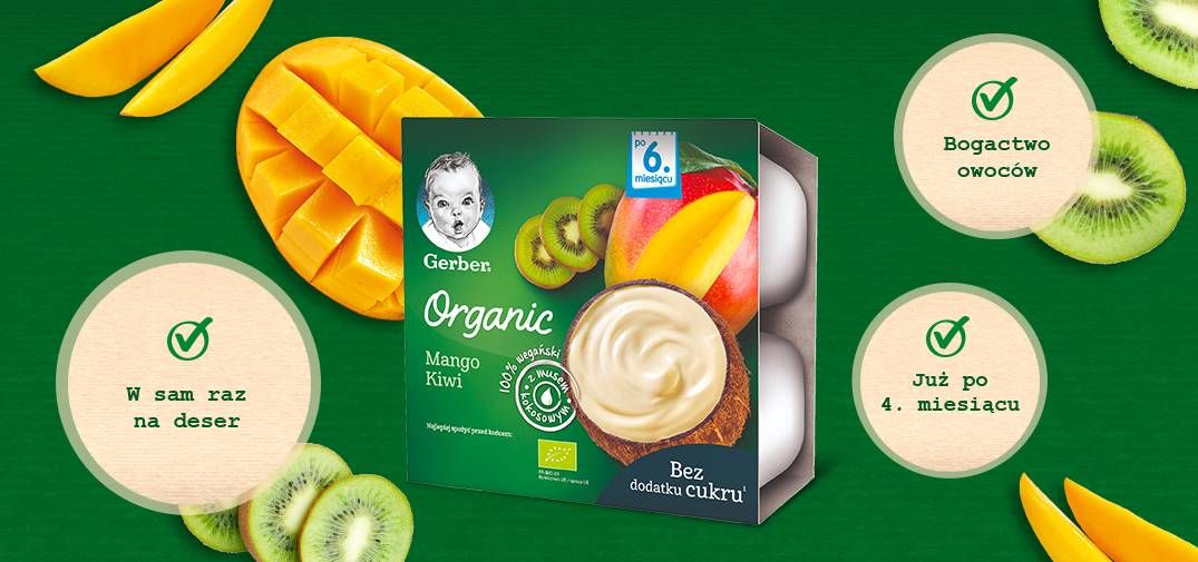 Gerber Organic Deserek z Musem Kokosowym Mango Kiwi - 2
