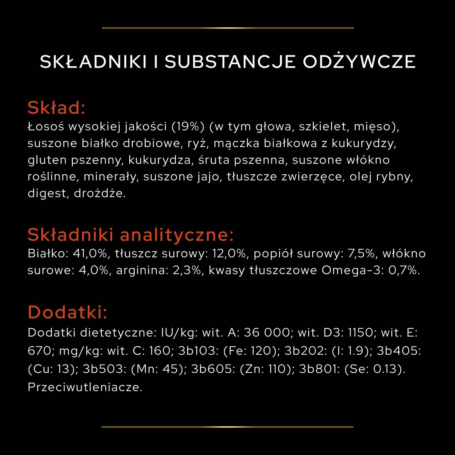 PRO PLAN STERILISED Łosoś 1,5kg sklad