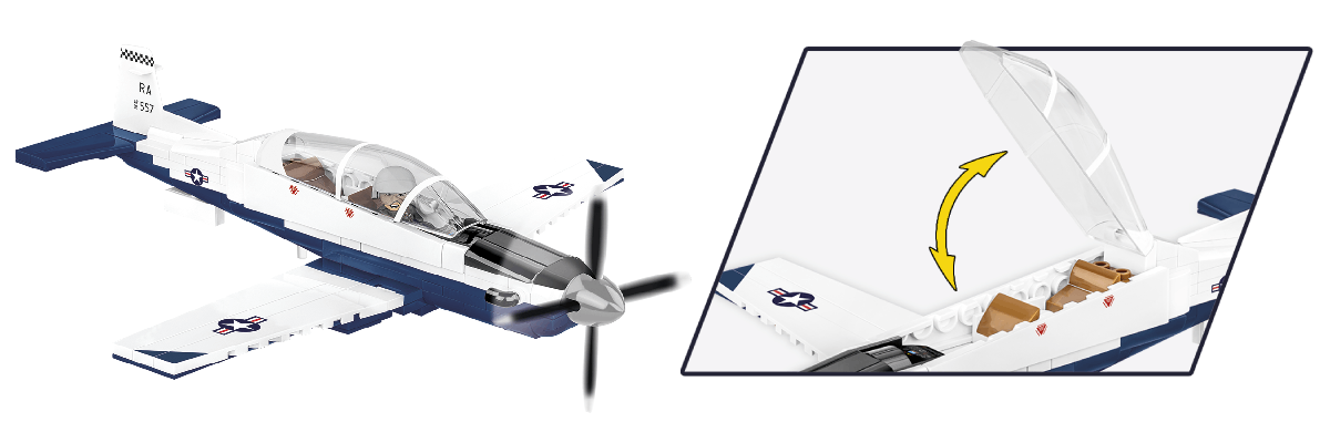 COBI Beechcraft T-6 Texan II ruchome elementy