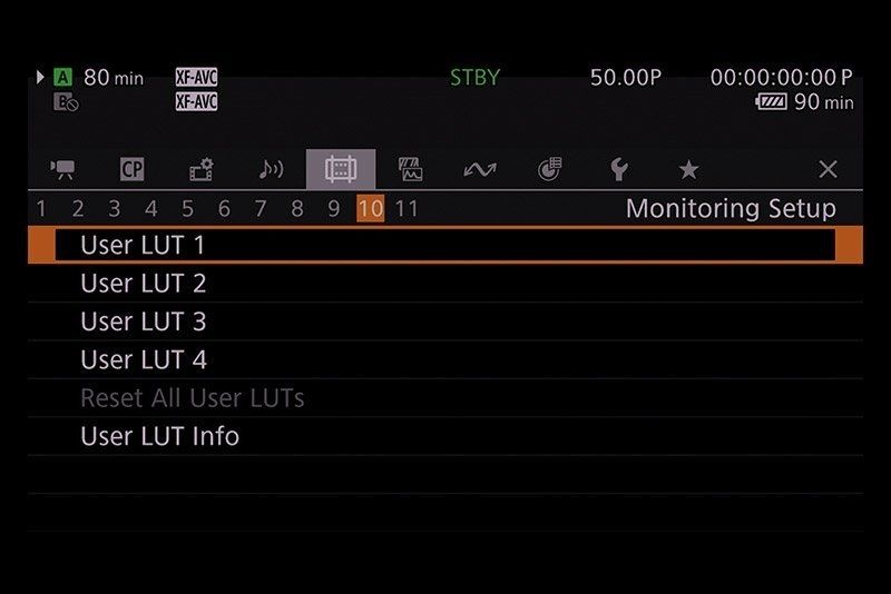 canon Obsługa tablic LUT użytkowników