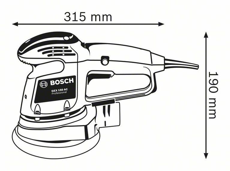 Bosch GEX 34-150 Professional wymiary