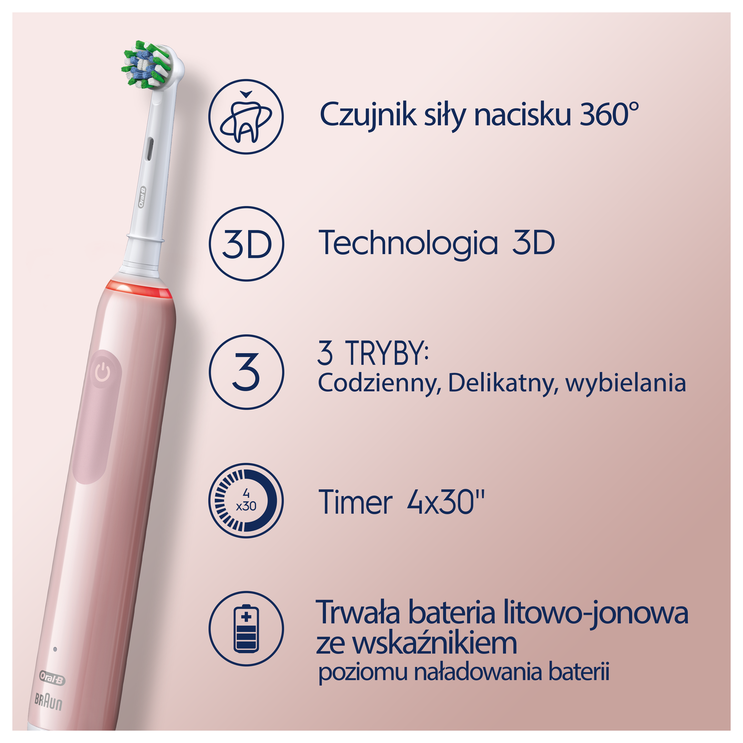 Oral-B Pro Series 3 różowy zdj produktu 3