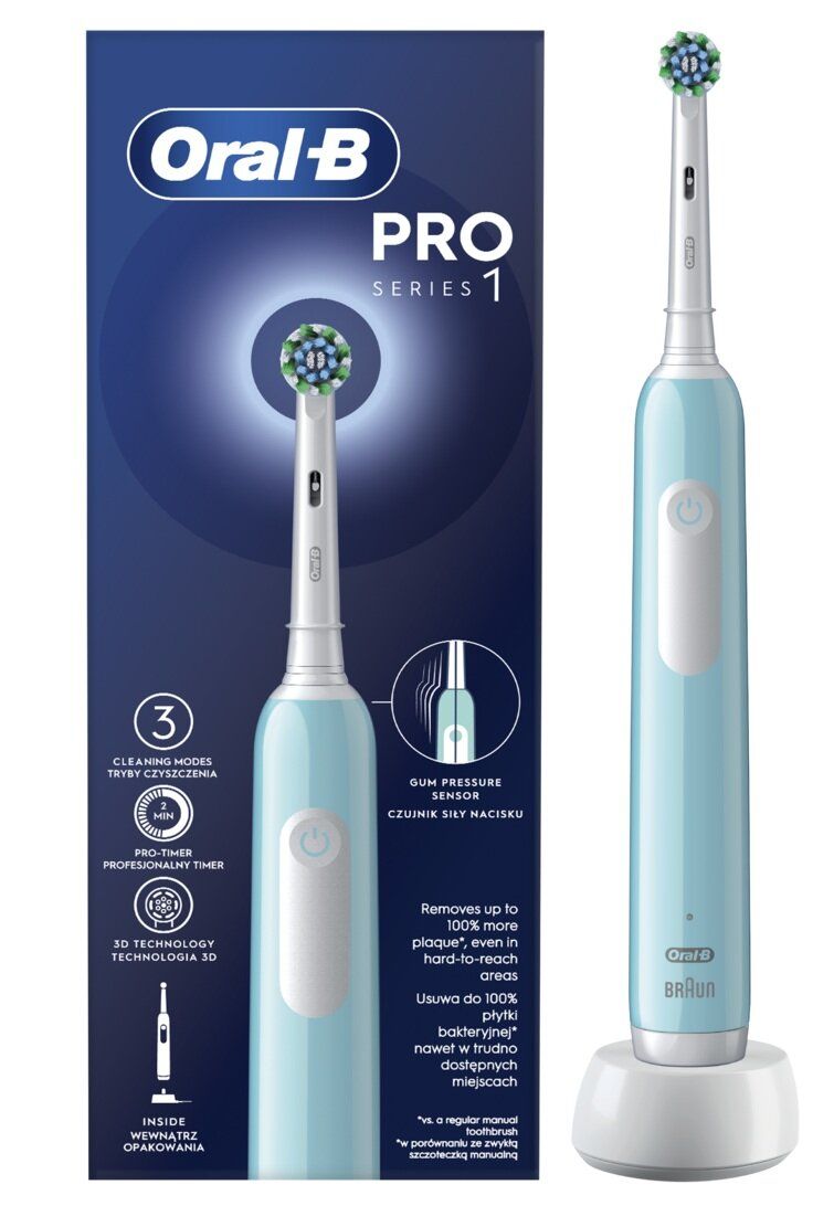 Oral-B Pro Series 1 Caribbean Blue Cross Action_1
