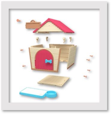 Little Live Pets Piesek z domkiem zbuduj