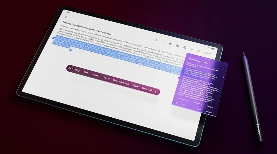 Lenovo AI Continuous Writing