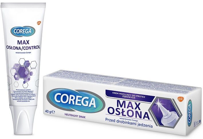 Corega Max Mocowanie + Osłona Neutralny Smak 40g - 1