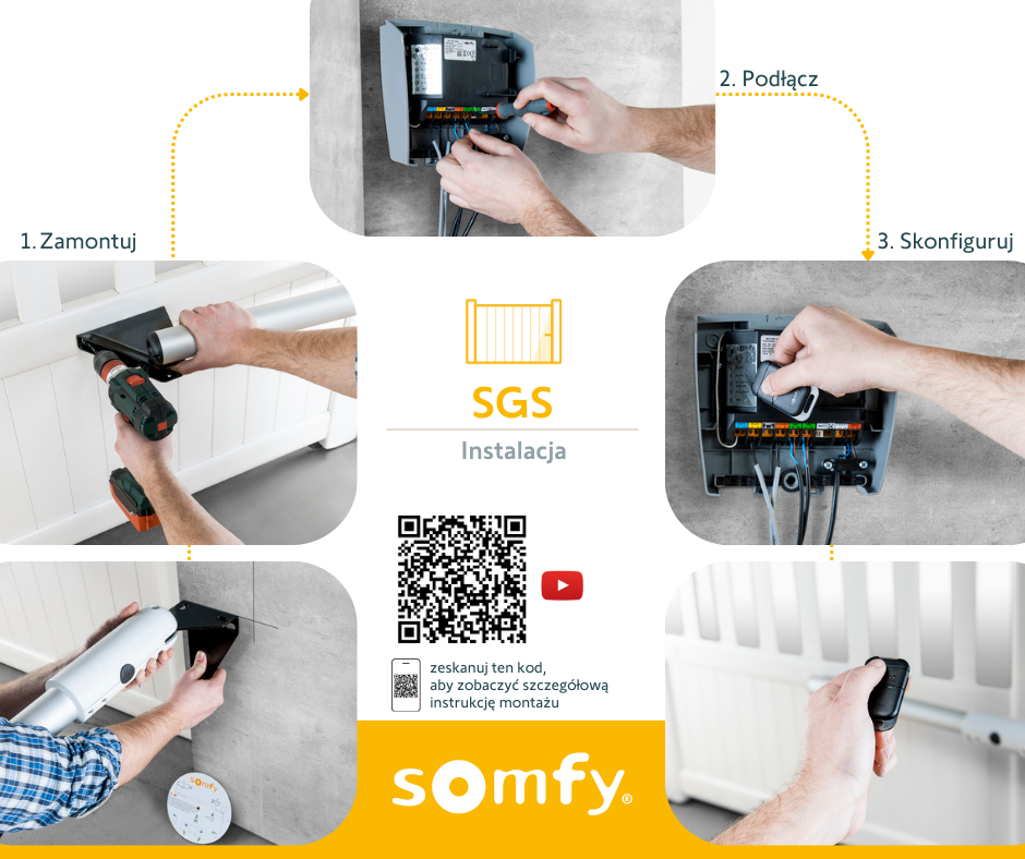 Somfy Zestaw do bram skrzydłowych SGS 201- montaż