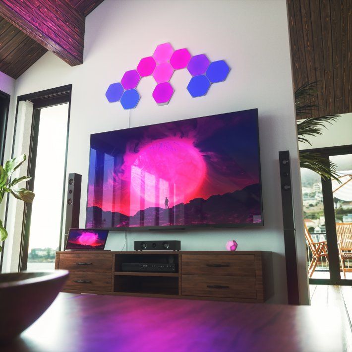 Nanoleaf aranżacja nad tv