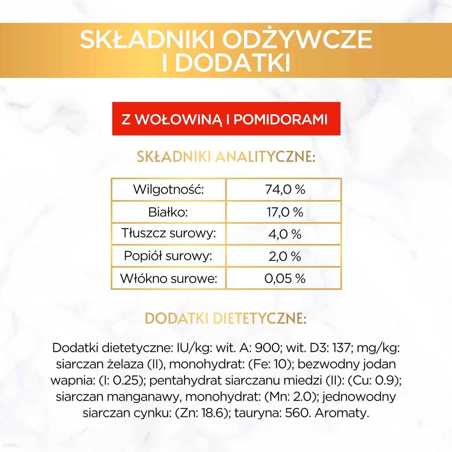 GOURMET GOLD Savoury Cake z Wołowiną analiza