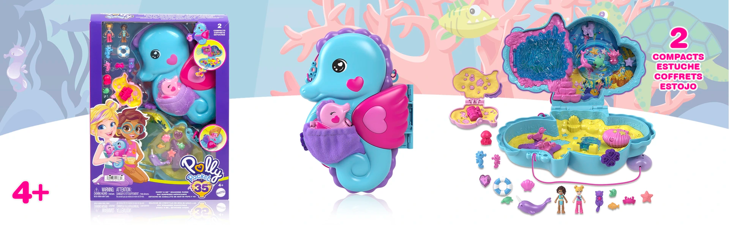 Polly Pocket Kompaktowa torebka Koniki morskie 2