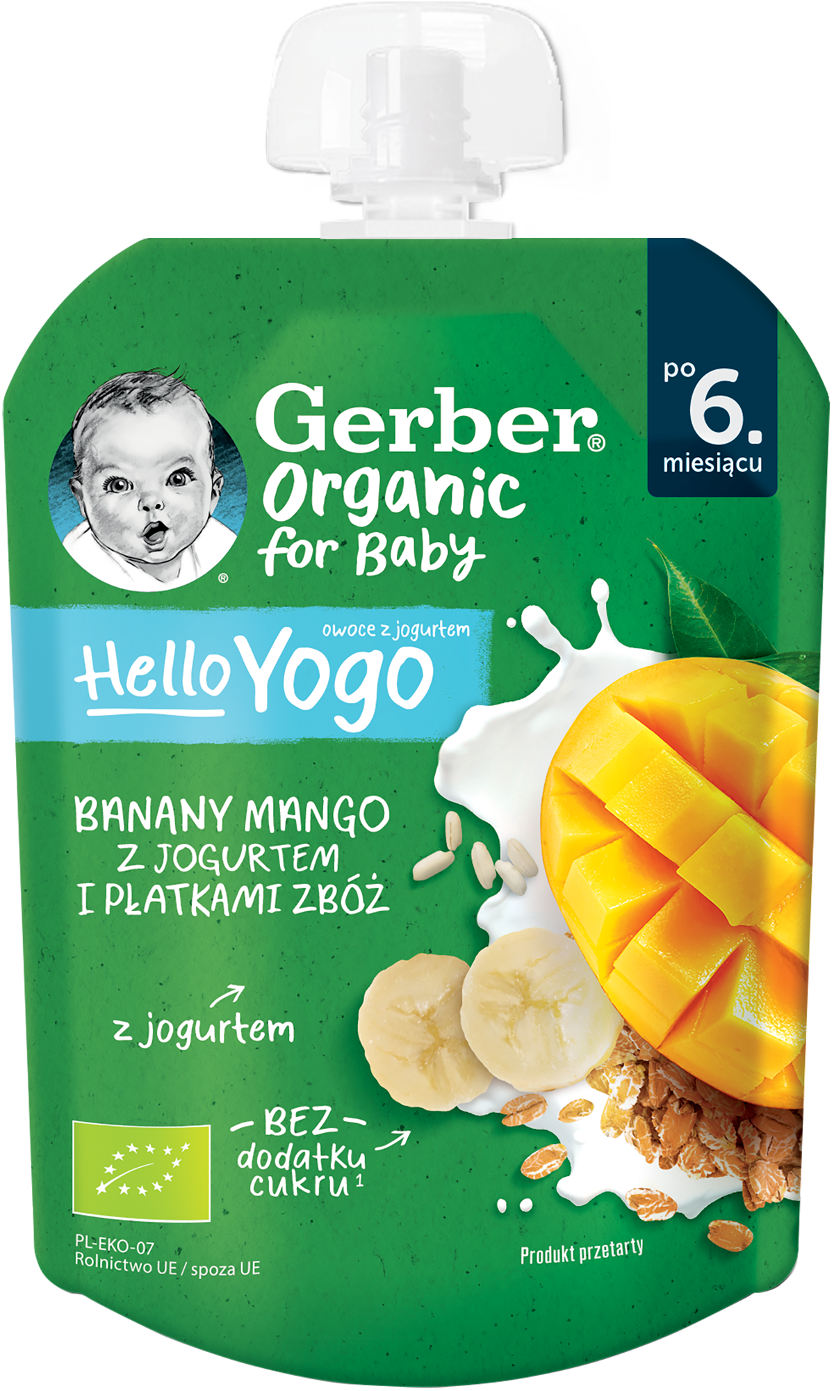 Gerber Organic Banany Mango Z Jogurtem I Płatkami Zbóż - 1