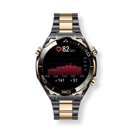 HUAWEI WATCH ULTIMATE DESIGN Złoty - Monitorowanie tętna
