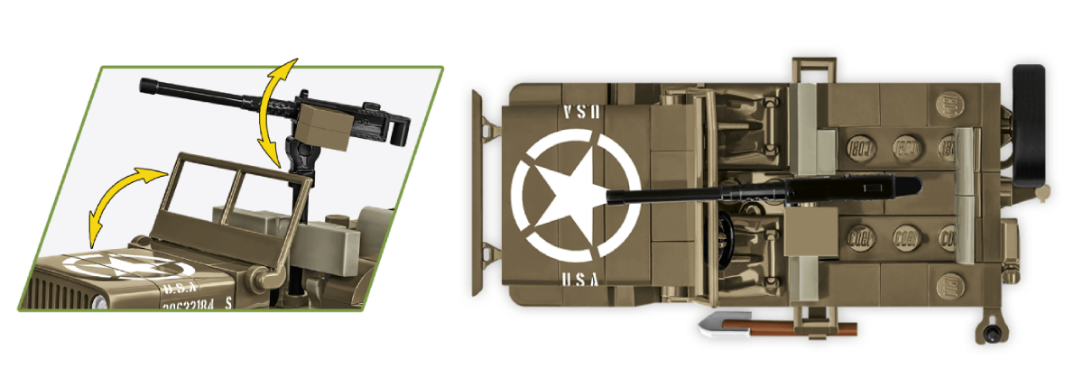 COBI Willys MB & Trailer ruchome elementy