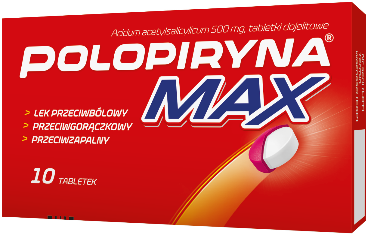 Polopiryna Max 500 mg x 10 tabl. dojelit. opakowanie