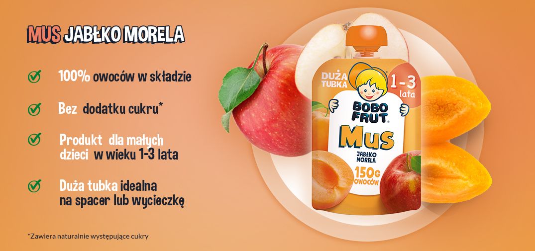 Bobo Frut Mus W Tubce Jabłko Morela - 2
