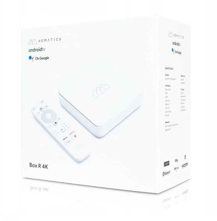 Homatics Android Smart Tv Box R 4K pudełko