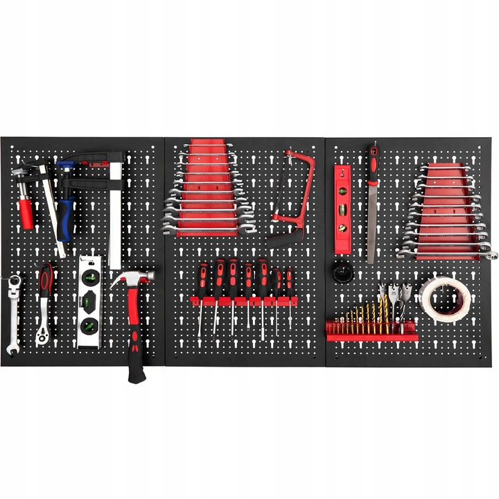 Tectake Tablica Narzędziowa Czarny/Czerwony 403559 - 2