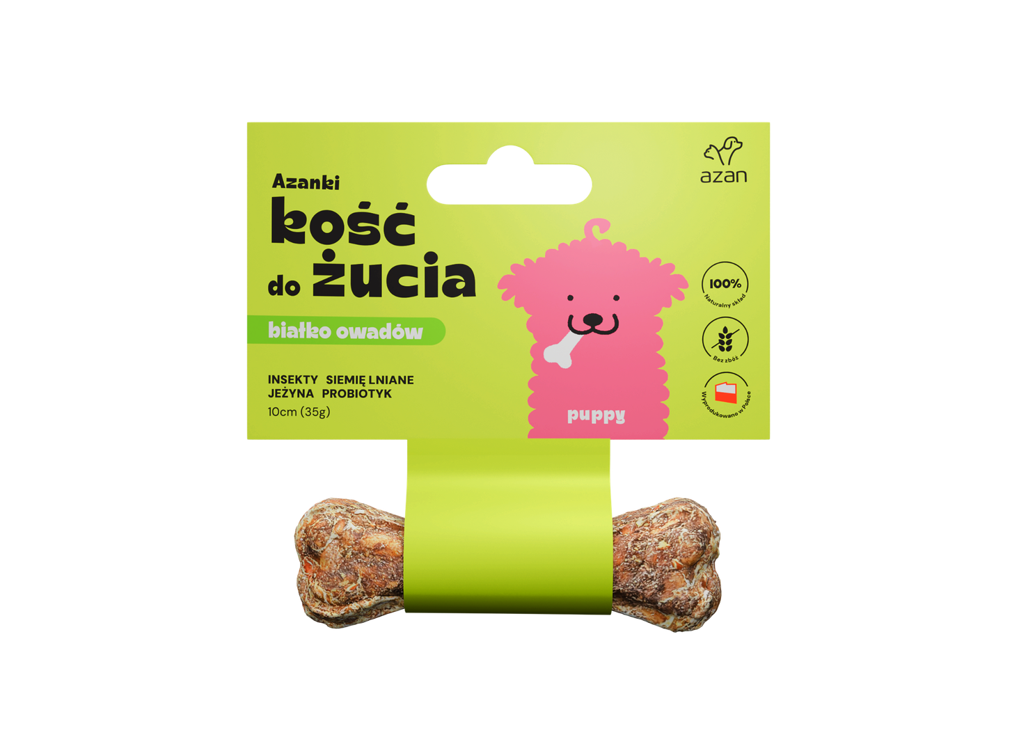 Azanki Kość do żucia z insektami i probiotykiem PUPPY