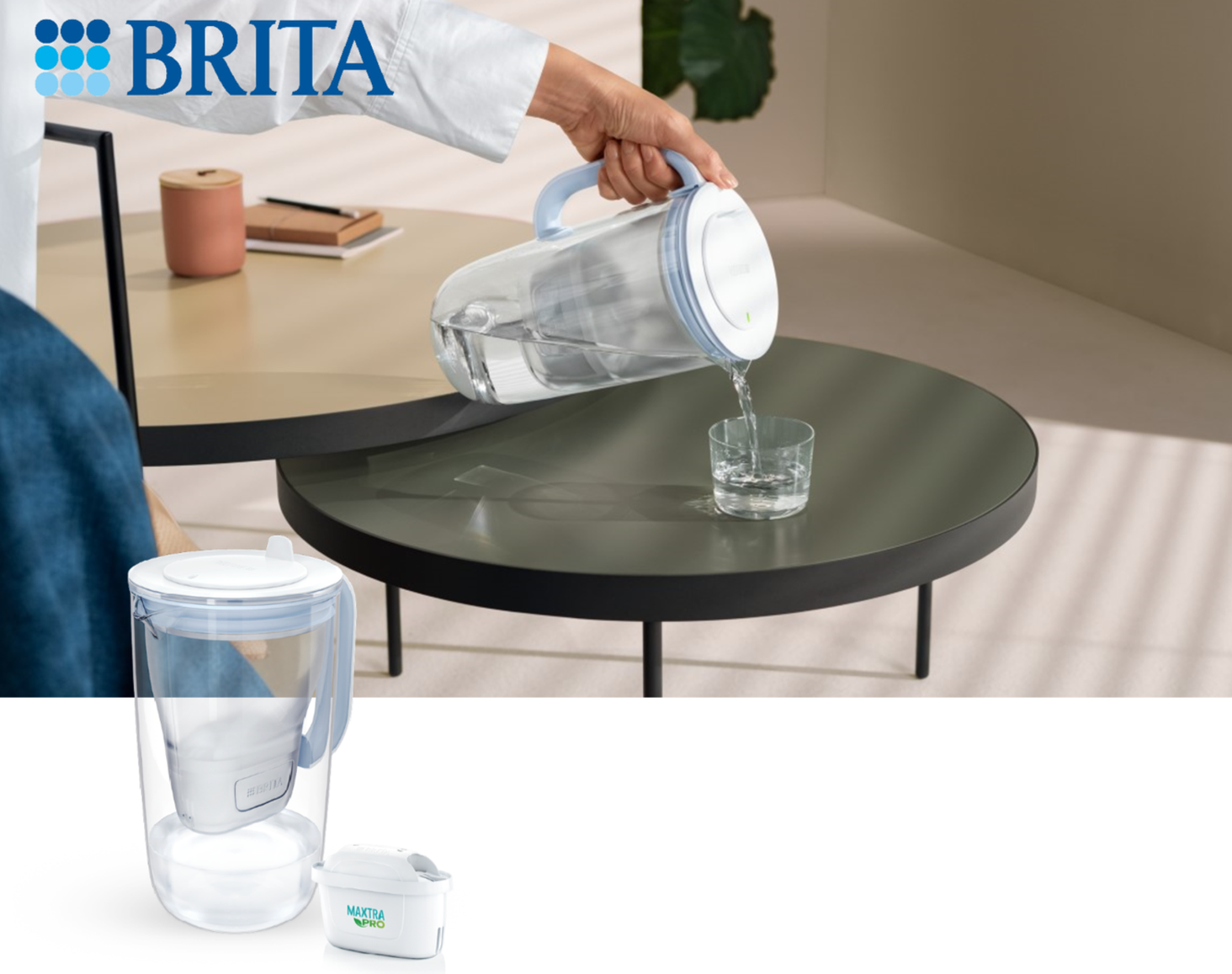 BRITA dzbanek Glass baner lifestyle
