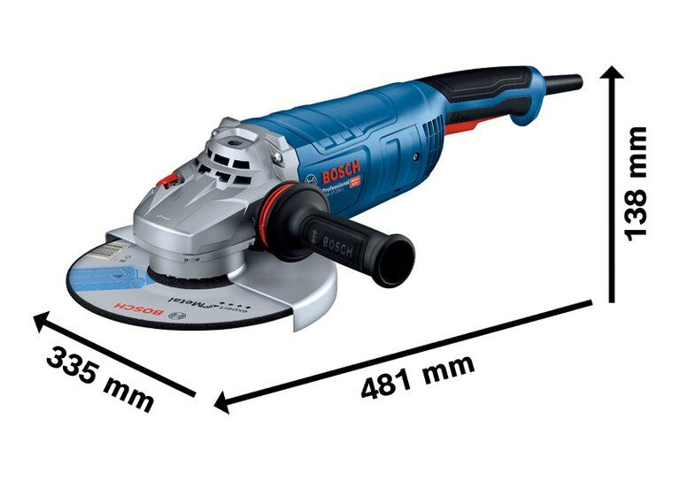 Bosch GWS 27-230 J Professional wymiary