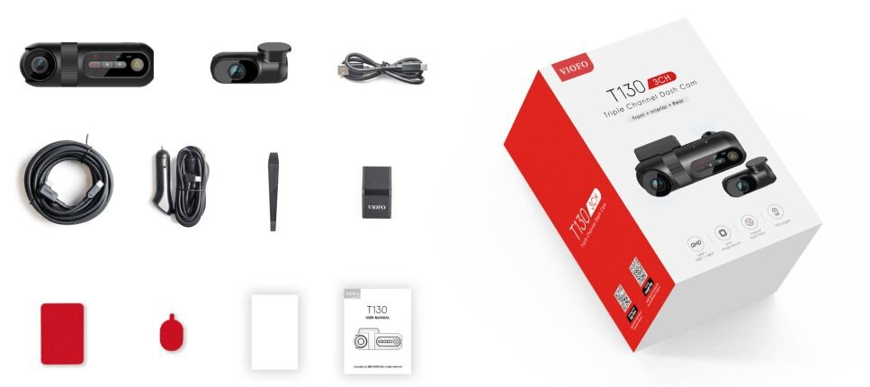 Wideorejestrator VIOFO T130 3CH - 4