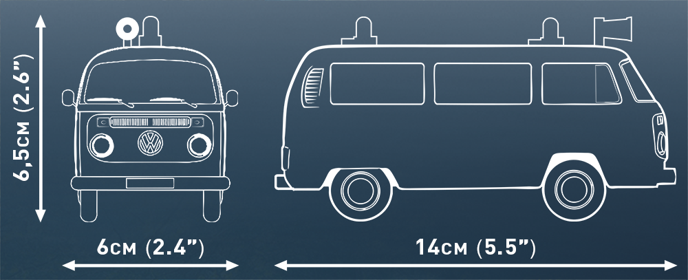COBI Volkswagen T2b Feuerwehr wymiary