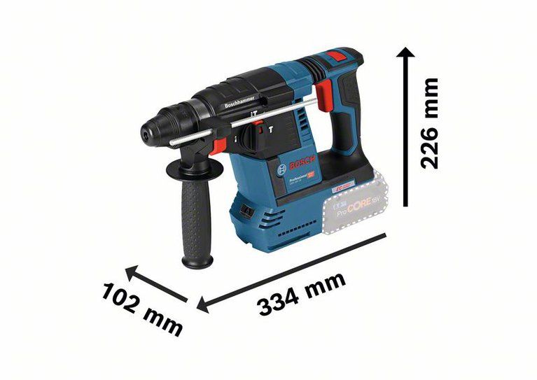 Bosch GBH 18V-26 Professional wymiary