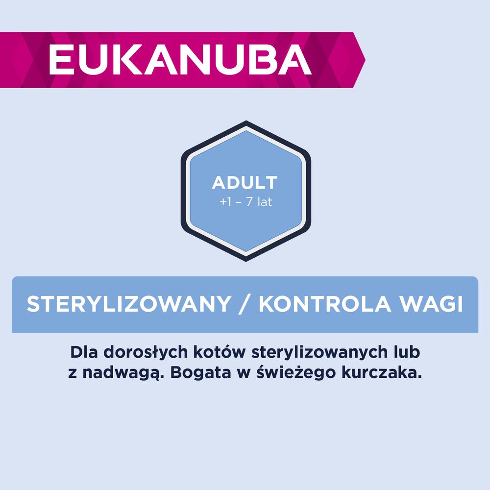 eukanuba strerylizowany/kontrola wagi