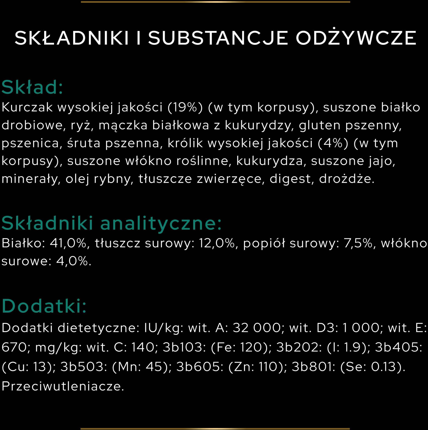 PRO PLAN STERILISED Łosoś 1,5kg sklad