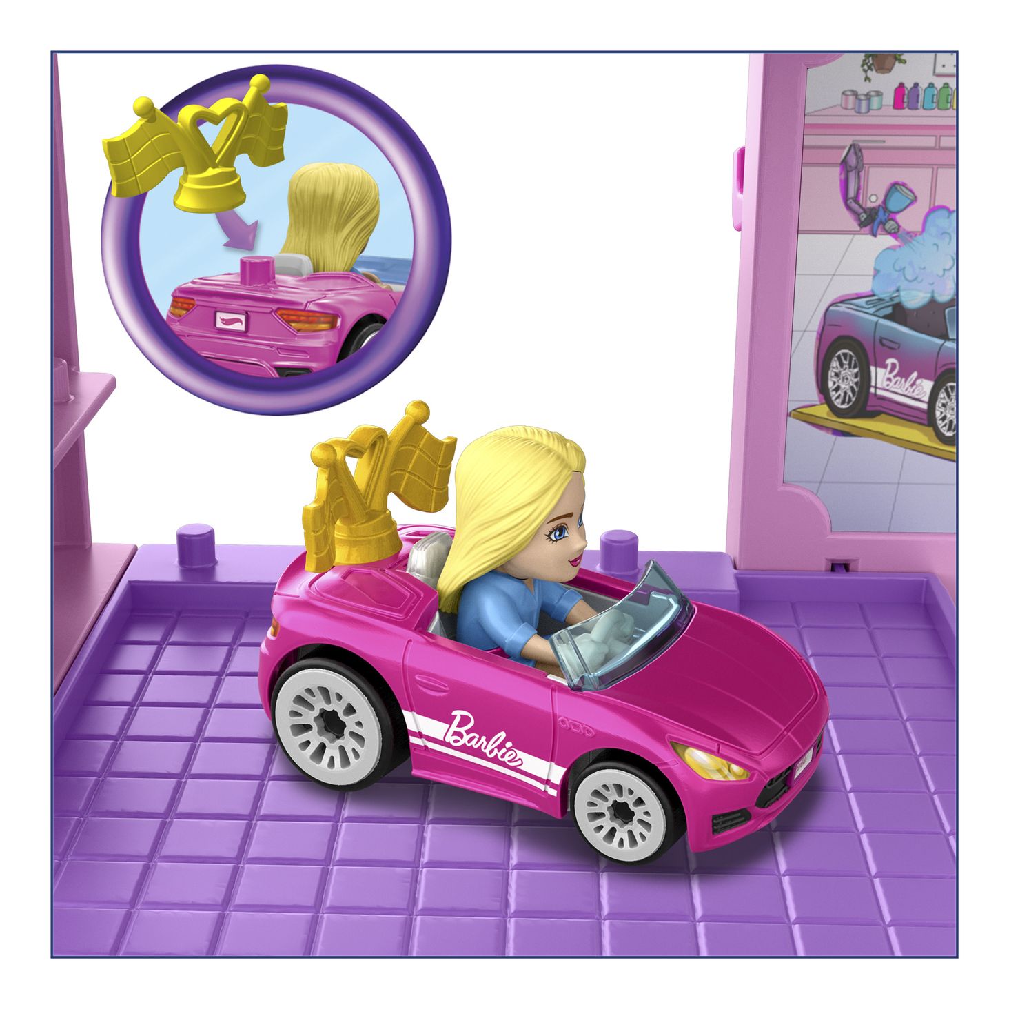 Hot Wheels Zakręcony tor wyścigowy Barbie Zestaw 3