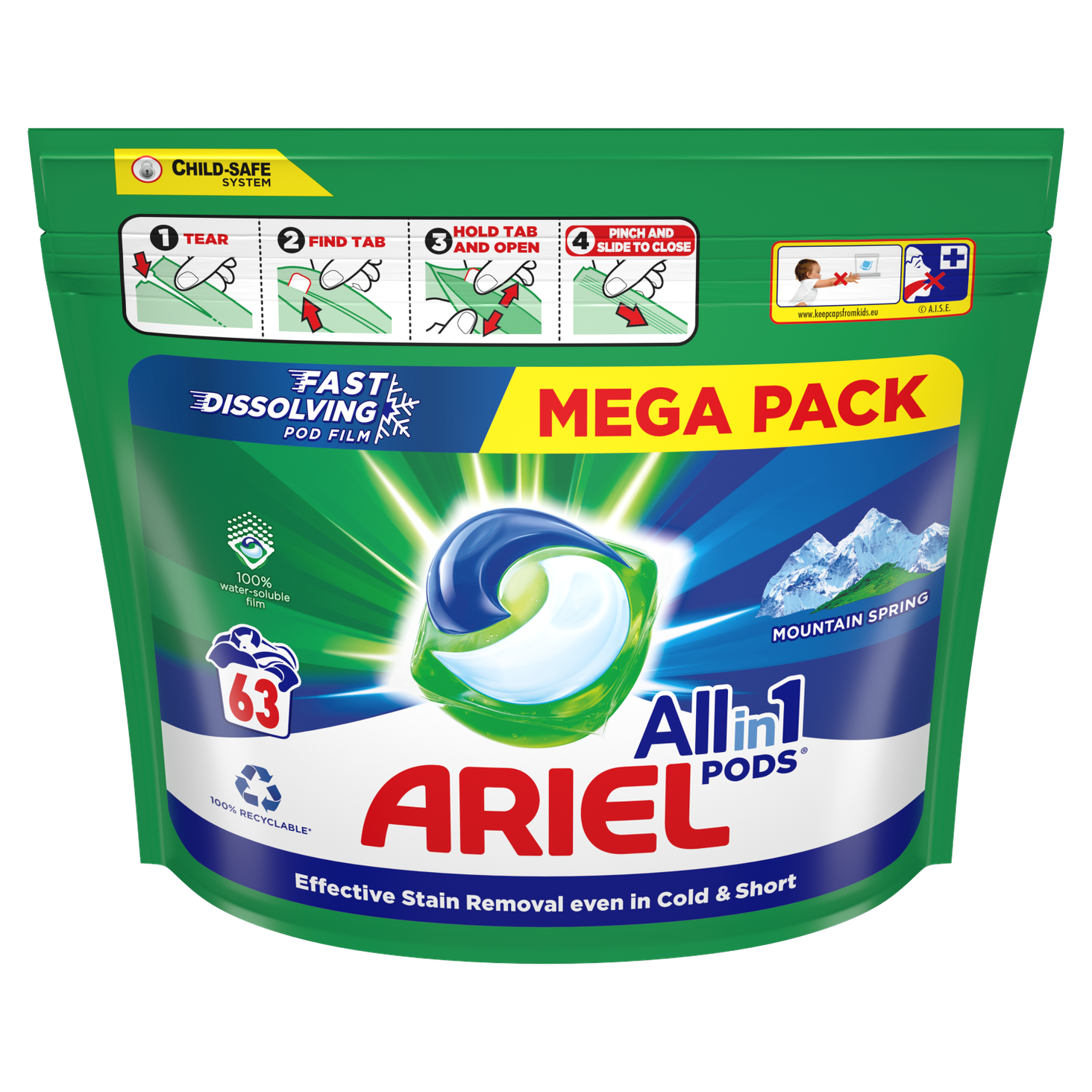 Ariel All-in-1 PODS 63 prań, Mountain Spring zdj 6