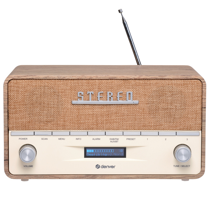 Radio DAB+/FM Denver z drewnianą obudową