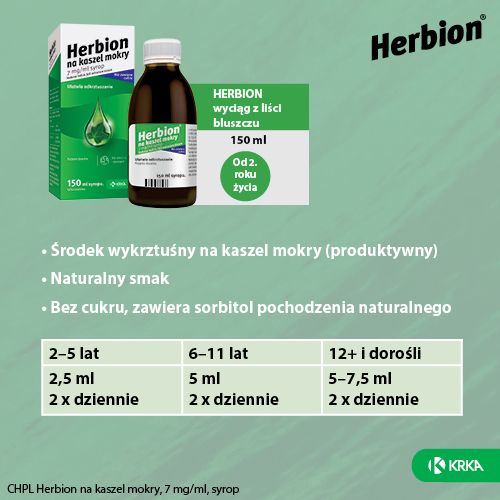 Herbion na kaszel mokry, 7 mg/ ml, syrop 150 ml - 3
