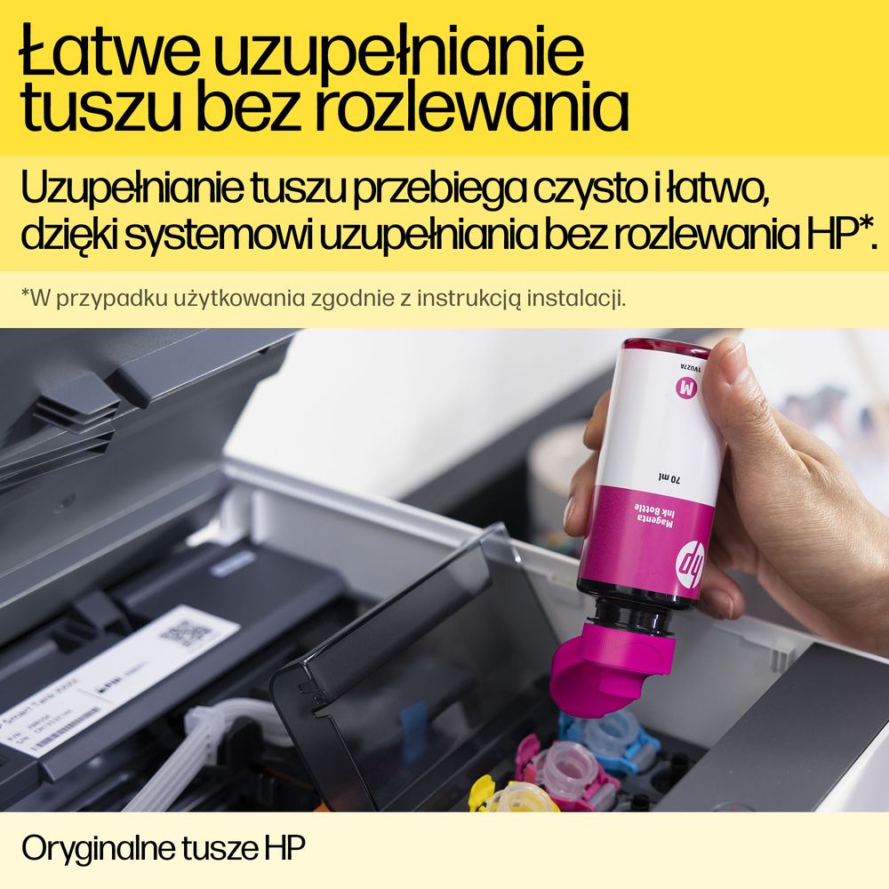 Łatwe uzupełnianie tuszu bez rozlewania