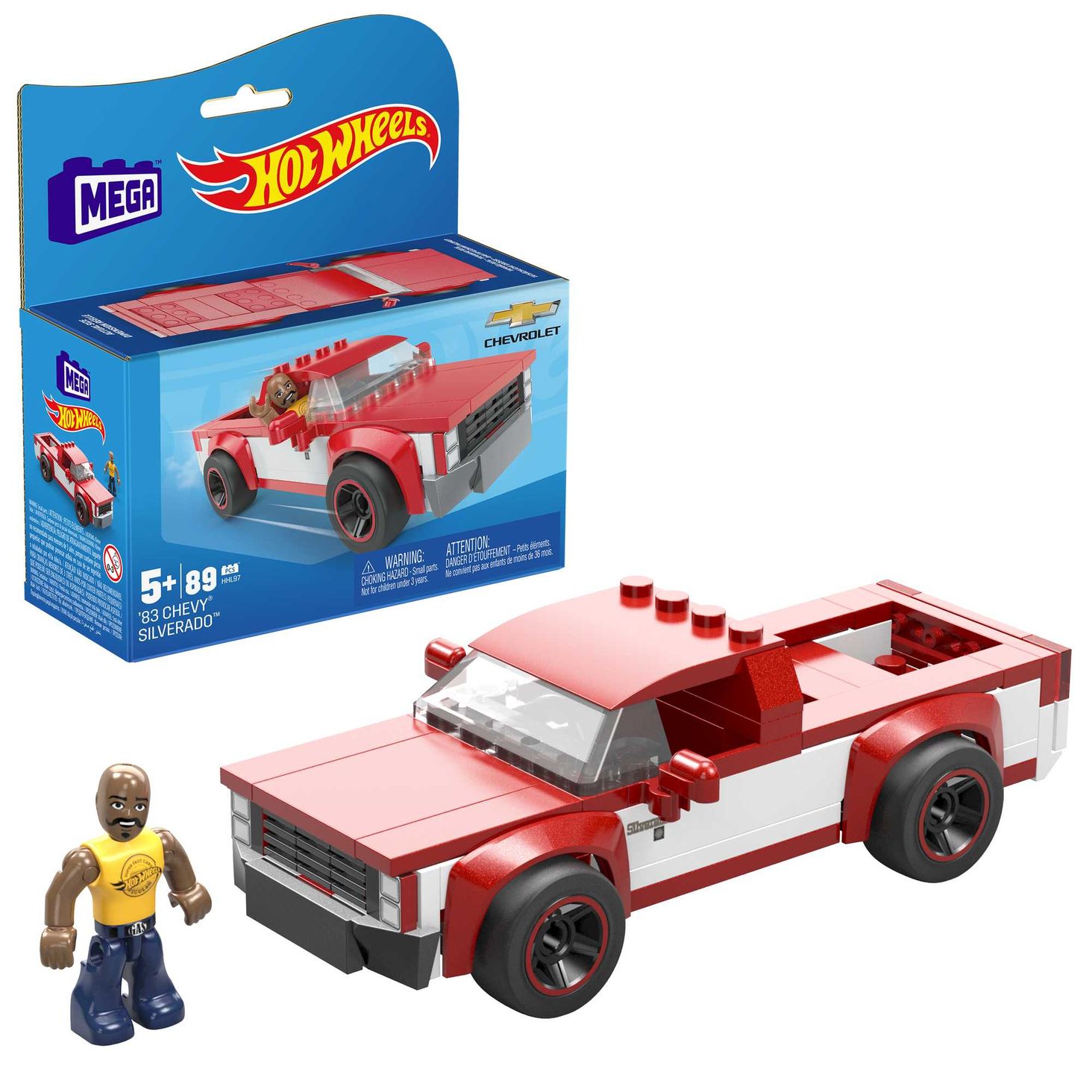 MEGA Hot Wheels Wyścigówka + figurka 1983 Chevy Silverado