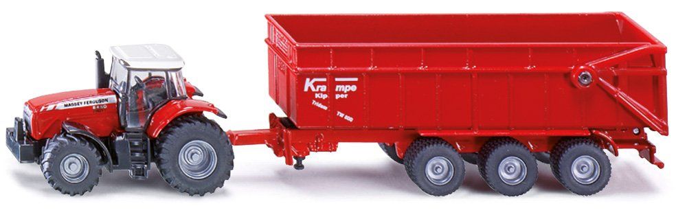 Traktor Massey Ferguson z przyczepą