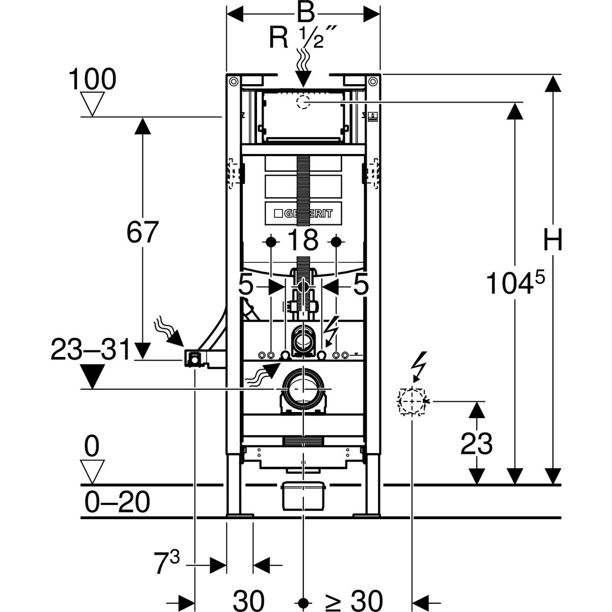 geberit rysunek techniczny