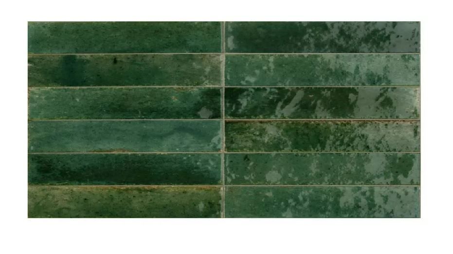 Marazzi Crogliolo Lume Green 6X24 z bliska