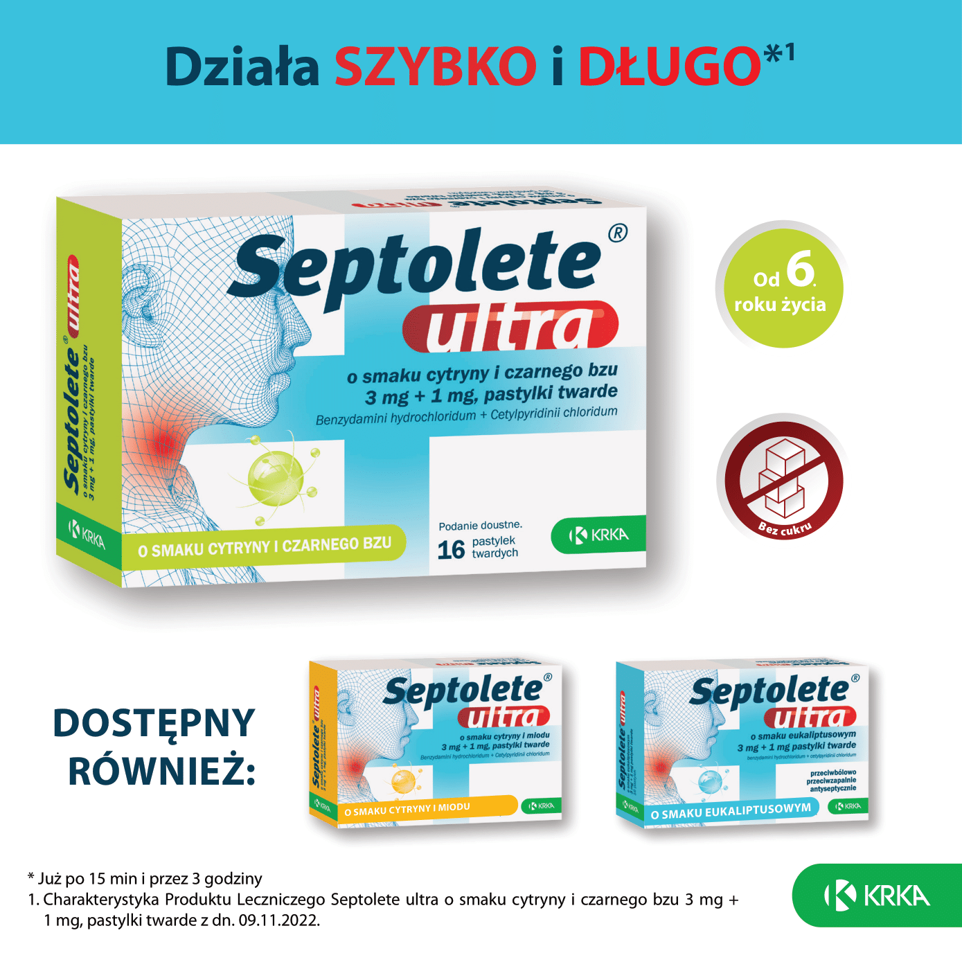 Septolete ultra o smaku cytryny i czarnego bzu 16 past. - 3