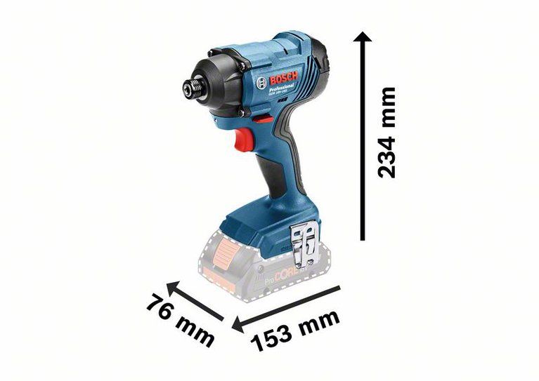 Bosch GDR 18V-160 Professional wymiary
