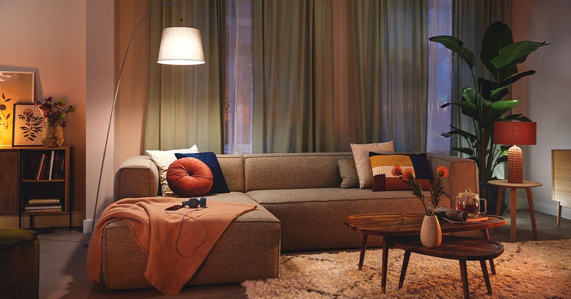 philips smart led - widok salonu oświetlenie