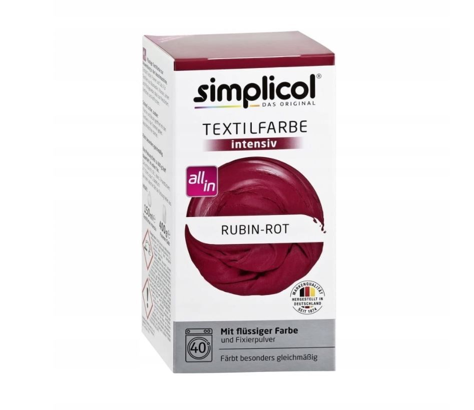 Simplicol Intensiv Barwnik Do Tkanin 560g Rubinowo Czerwony