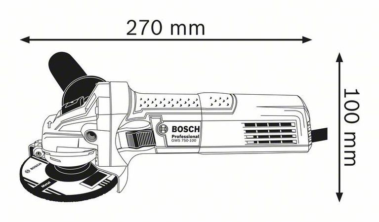 Bosch GWS 750 S Professional wymiary