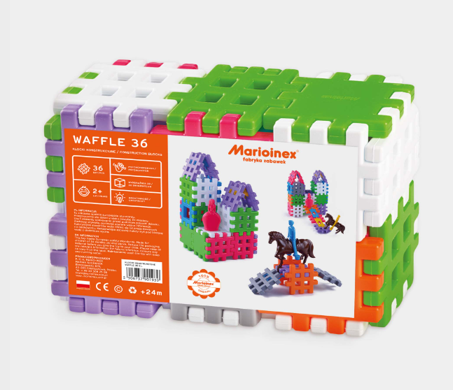 Marioinex Duże Klocki Waffle 36El. 901939_2