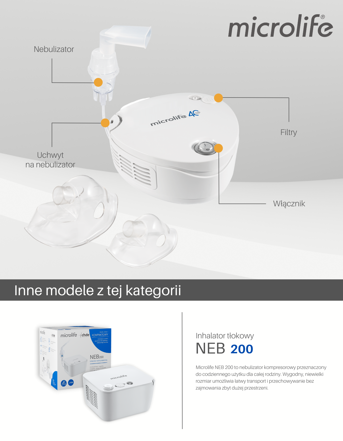 MICROLIFE Inhalator Kompresowy schemat