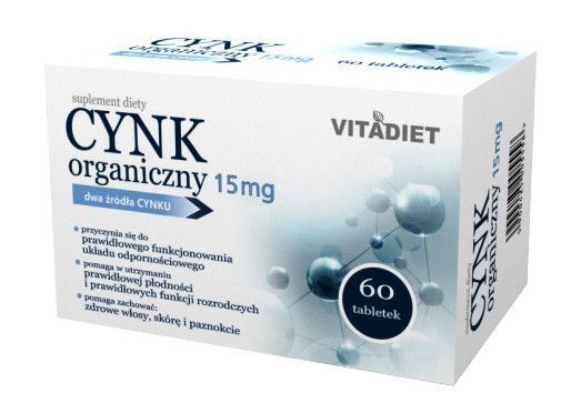VitaDiet Cynk organiczny 15 mg 60 tabl