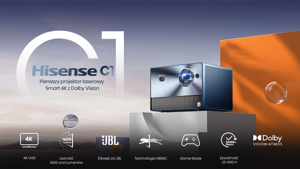 Hisense Projektor laserowy Smart 4K z Dolby Vision